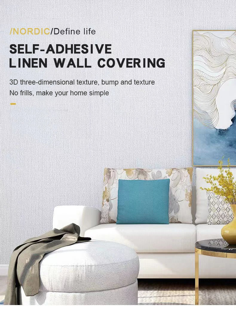 3D Wall Sticker Wallpaper Self-Adhesive Waterproof Wall Covering Panel (White)