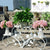 Metal Plant Stand Flower Display Rack Shelf for Garden (White)