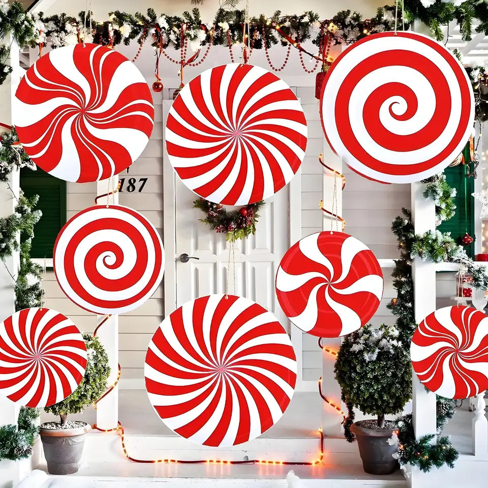 6 Pcs Large Christmas Candy Hanging Decor