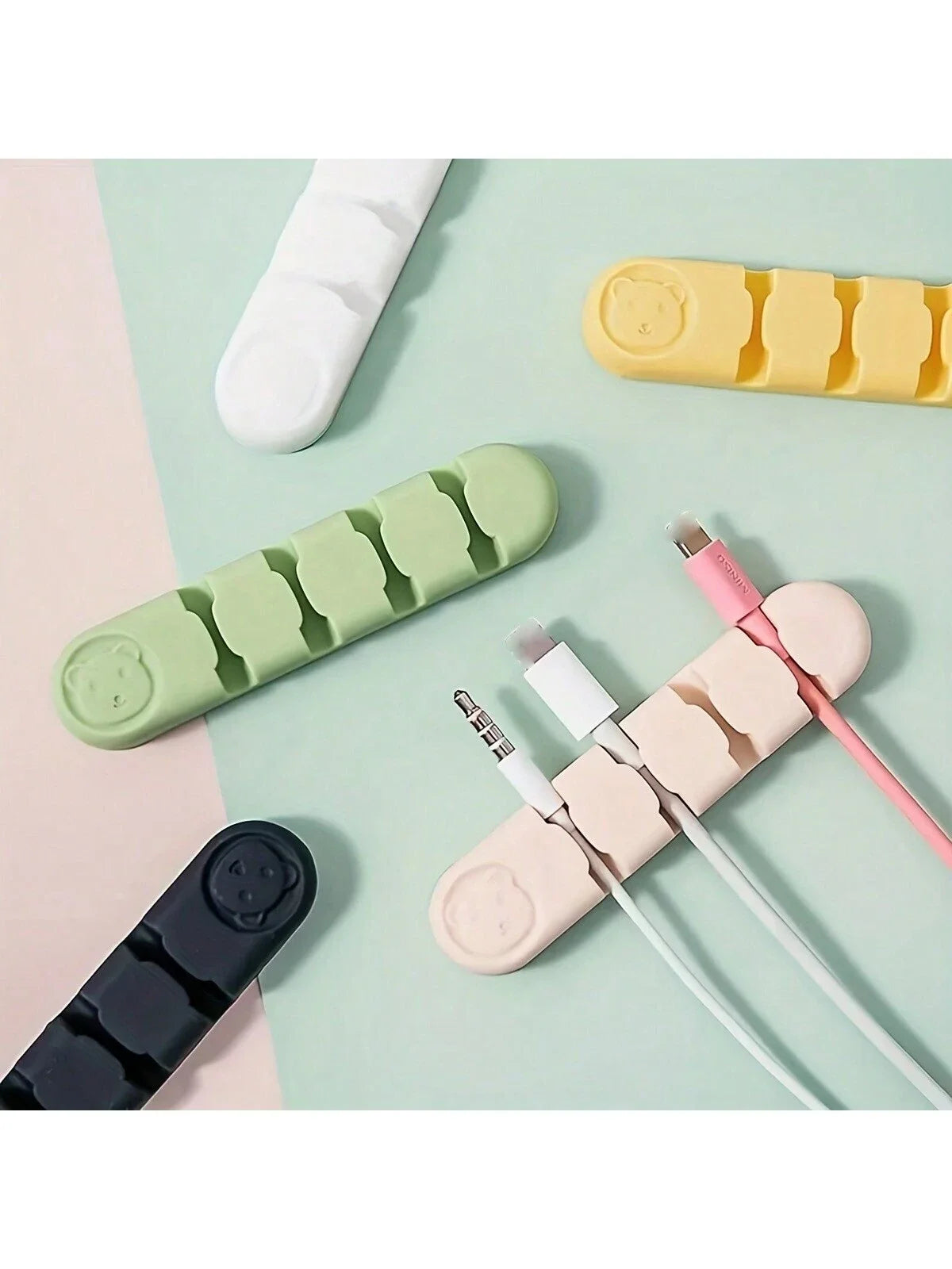 Cable Management Bar for Desk Organize Cords (Pink)