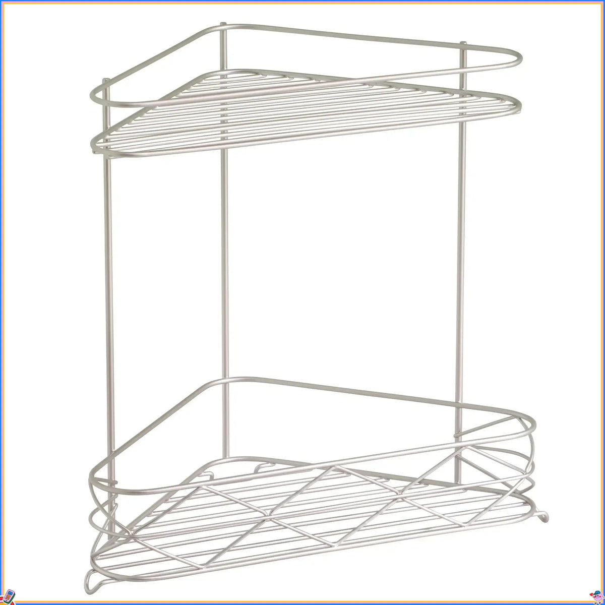 Durable Steel Corner Bath Shelf Satin Finish Shower Caddy Organizer, Set of 2