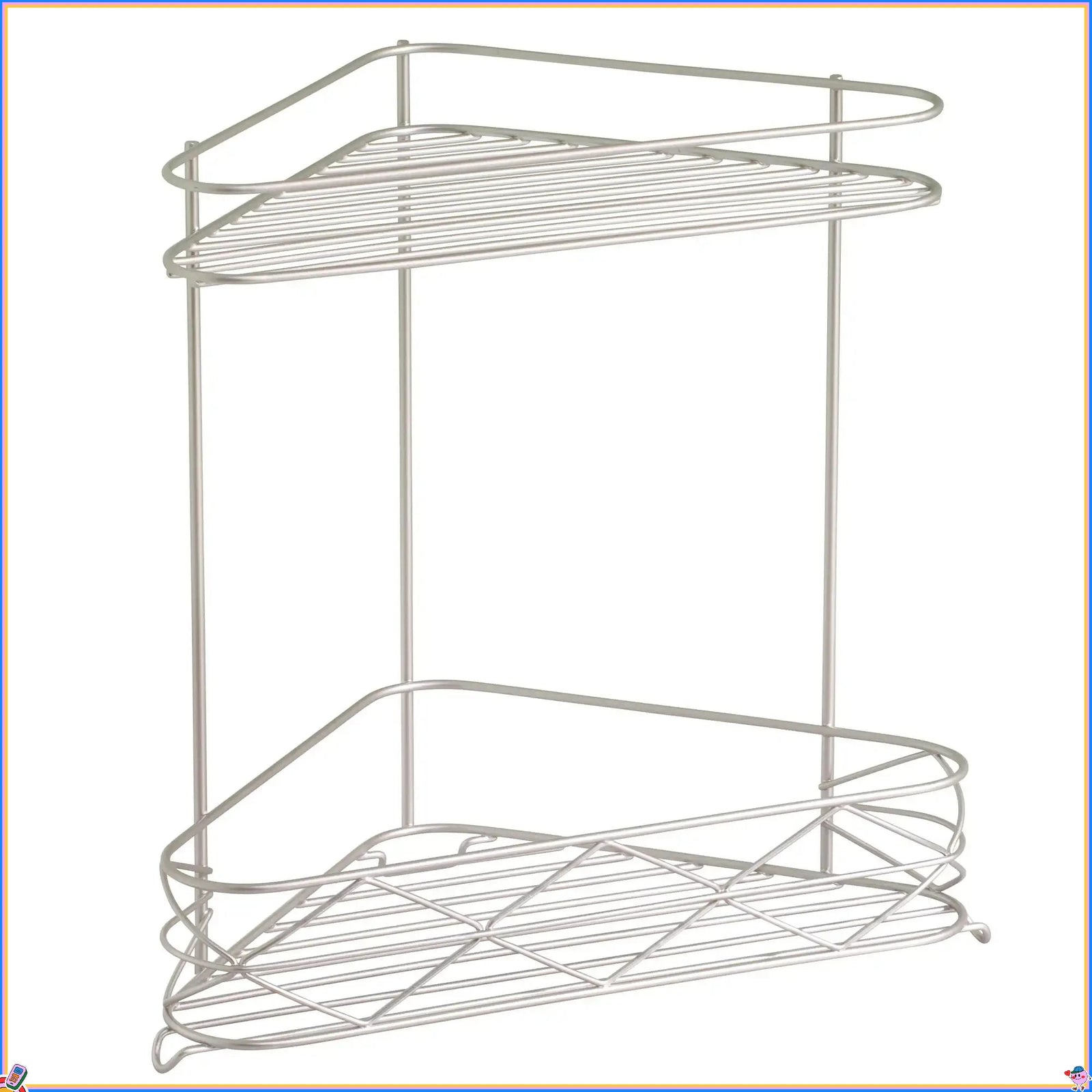 Durable Steel Corner Bath Shelf Satin Finish Shower Caddy Organizer, Set of 2