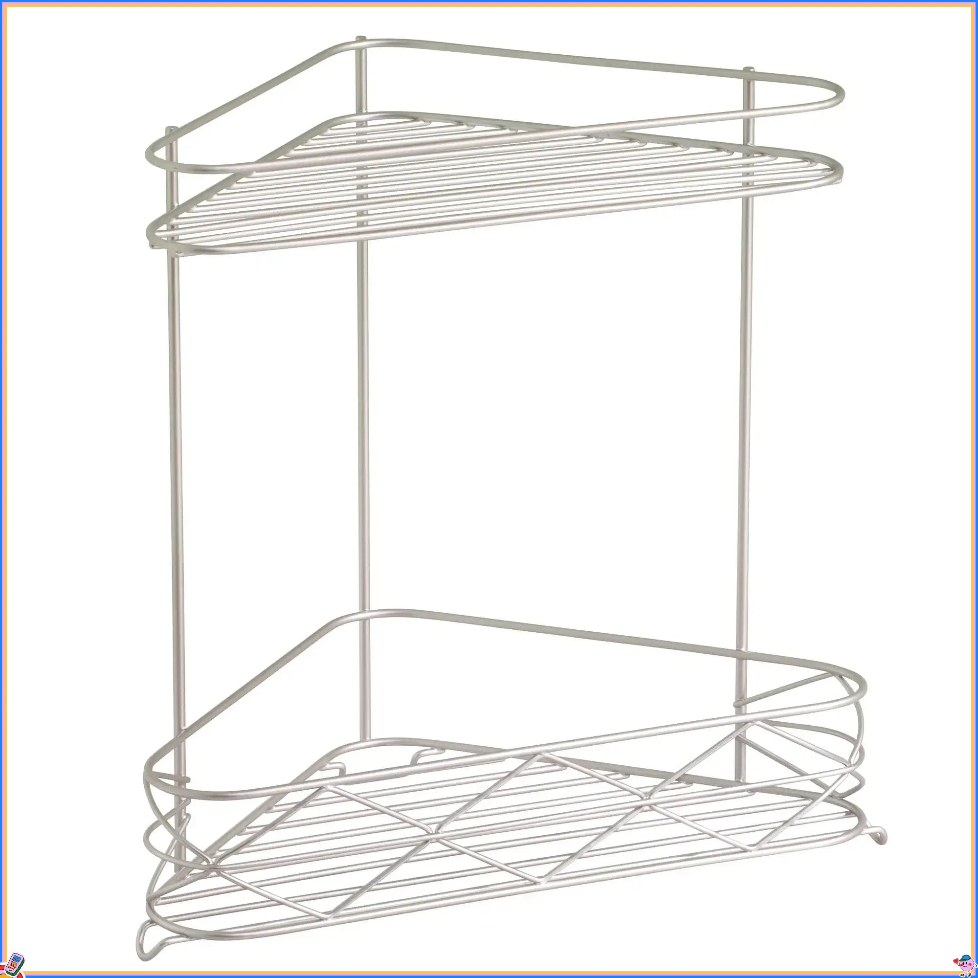 Durable Steel Corner Bath Shelf Satin Finish Shower Caddy Organizer, Set of 2