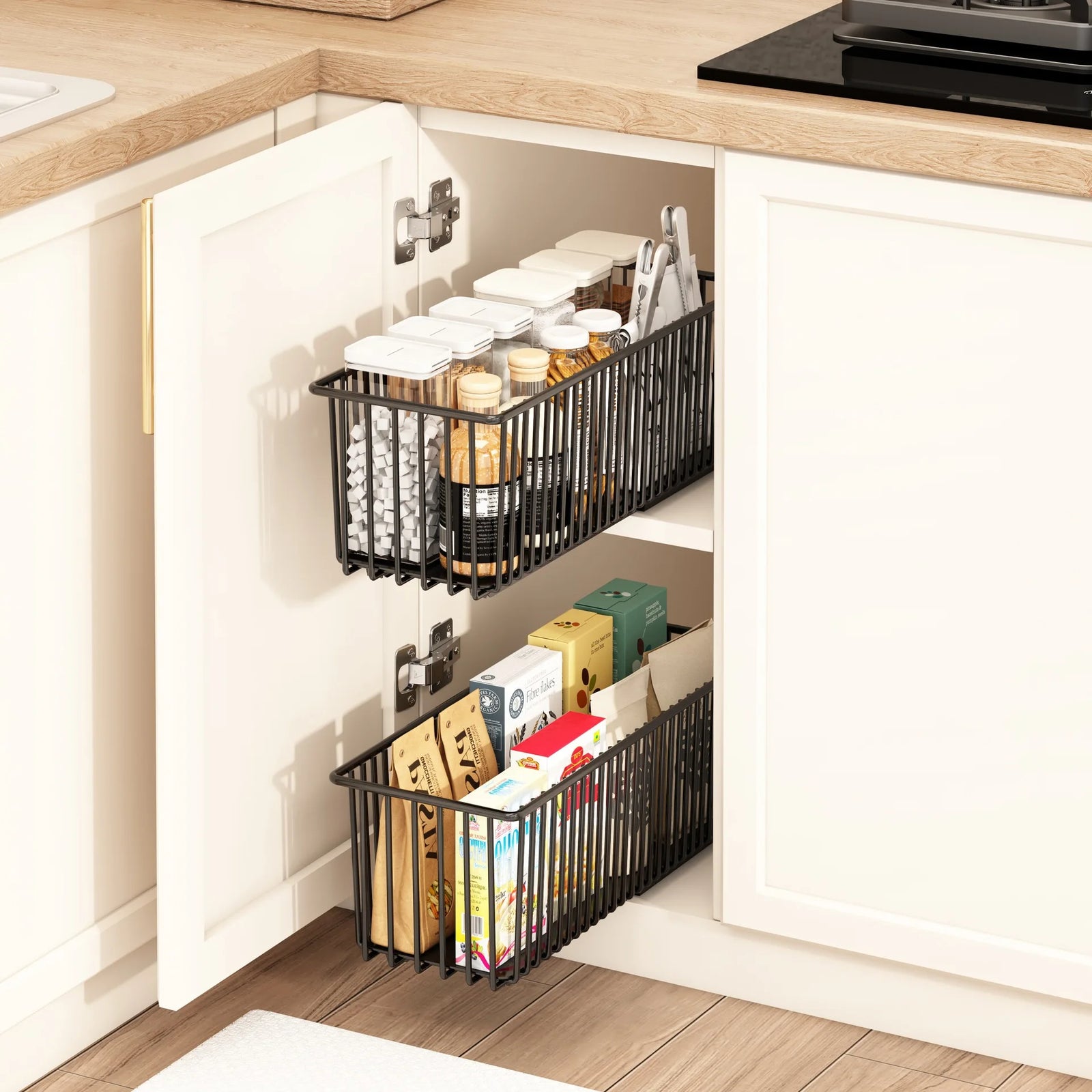 Under Sink Cabinet Organizer Pull Out Sliding Shelves (Set of 2)