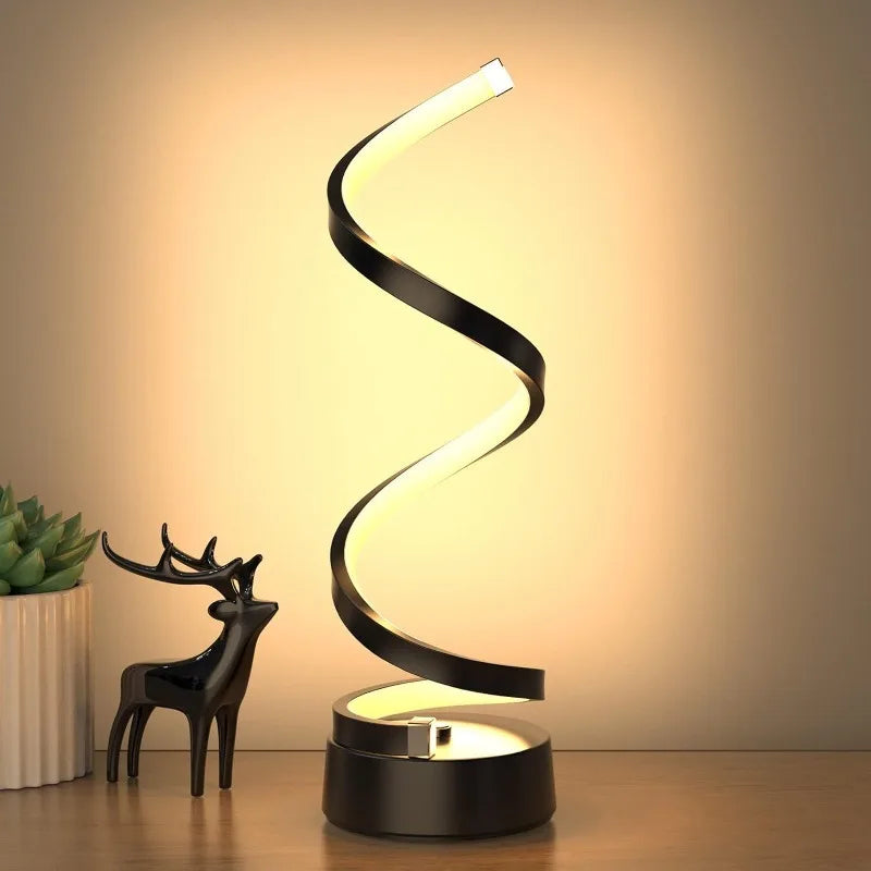 Multifunction Spiral Table Lamp – Modern LED Minimalist Design with Dimmable, Soft Light &amp; Adjustable Arm