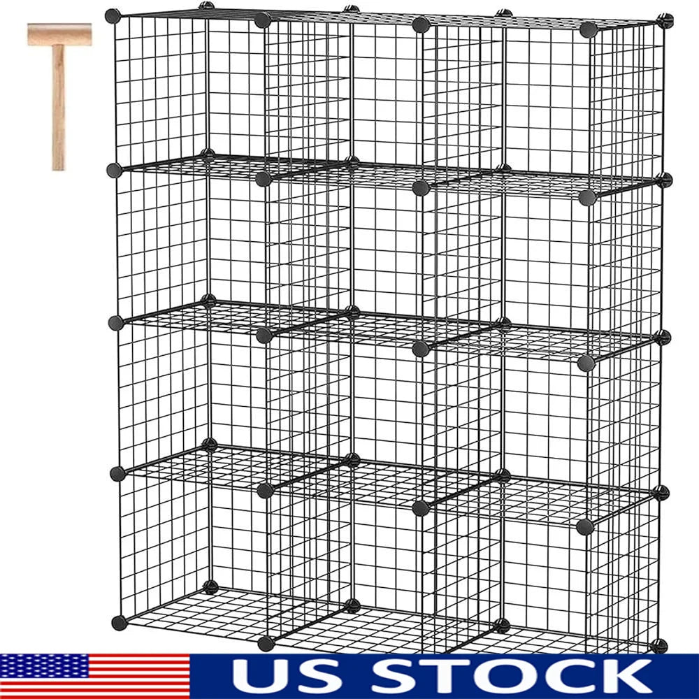 Wire 12-Cube Modular Storage Organizer