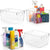 Clear Plastic Storage Bins 4-Pack for Pantry Fridge Cabinets