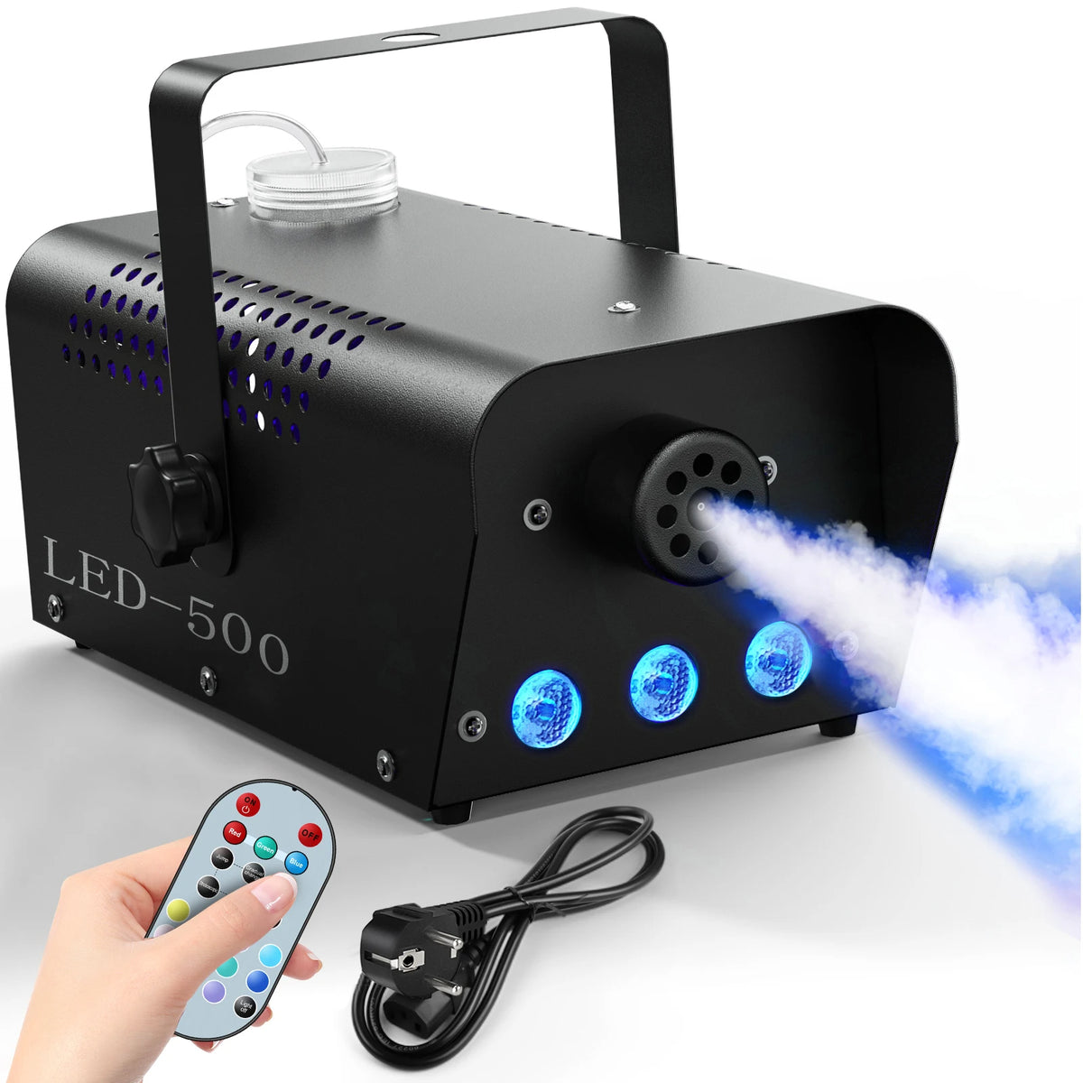 Smoke Machine 500W RGB 3 LED Stage Fog Machine (US Plug)