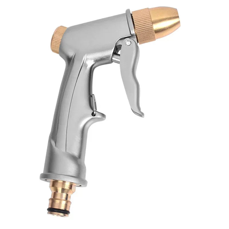 Garden Hose Heavy Duty Metal Brass Nozzle Water Sprayer (Silver)