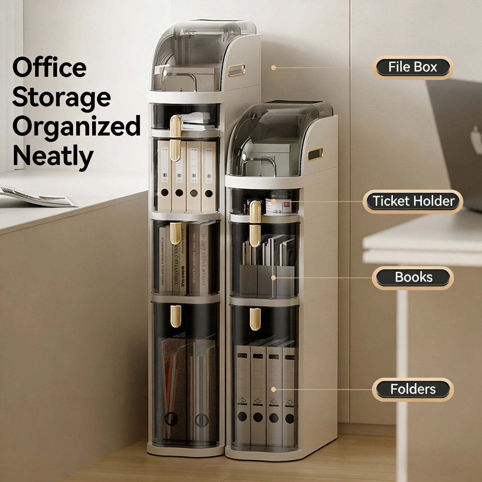 Extra-Slim Multi-Functional Drawer Cabinet 4-Tier Ultra-Narrow Gap Organizer