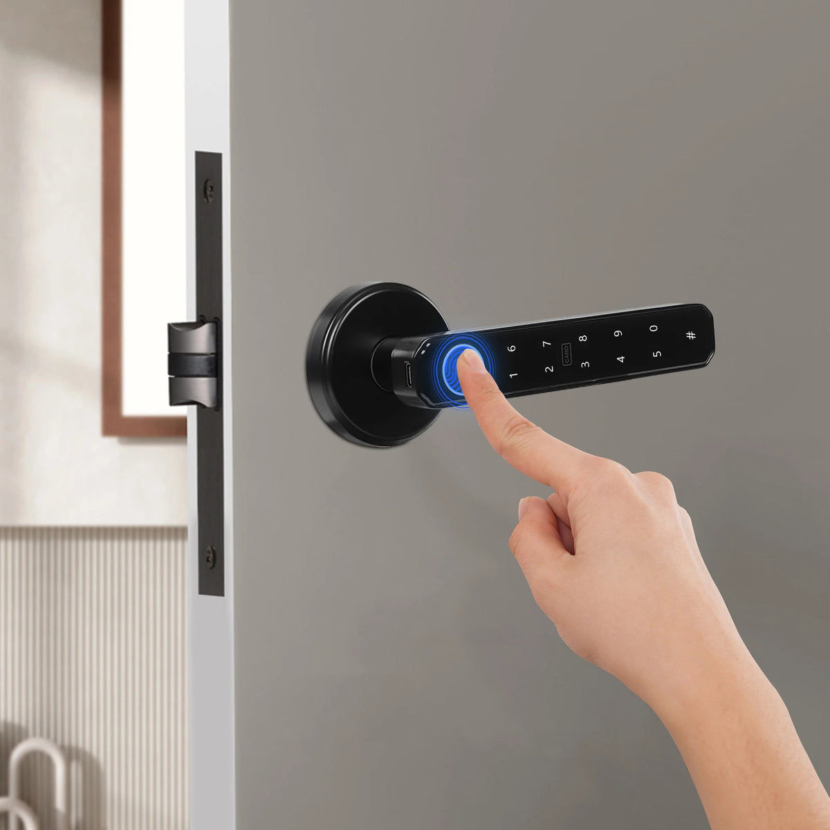 Rechargeable Fingerprint Door Lock with 2 Keys