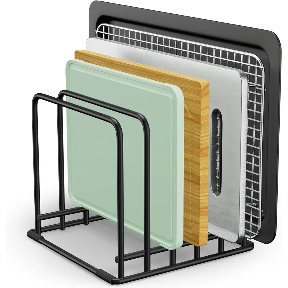 5-Tier Vertical Metal Rack Organizer for Cutting Boards
