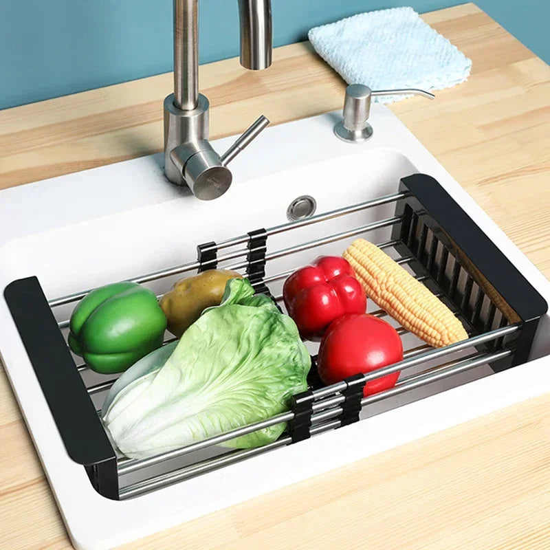 Kitchen Sink Dish Drying Rack for Kitchen Organization (Black)