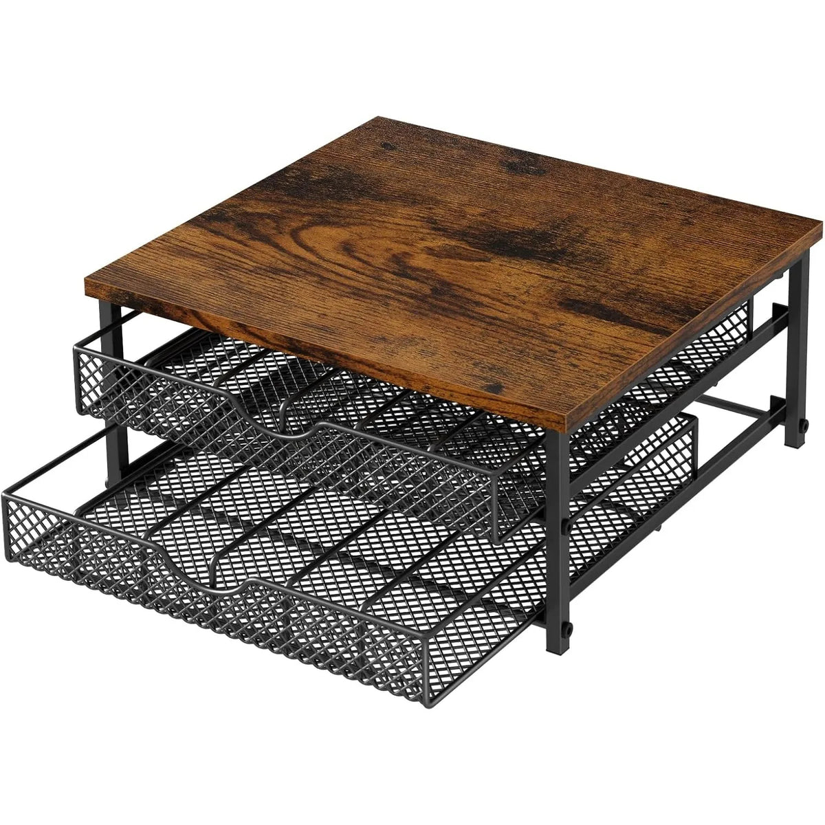 2-Tier Coffee Pod Drawer Organizer (Brown)