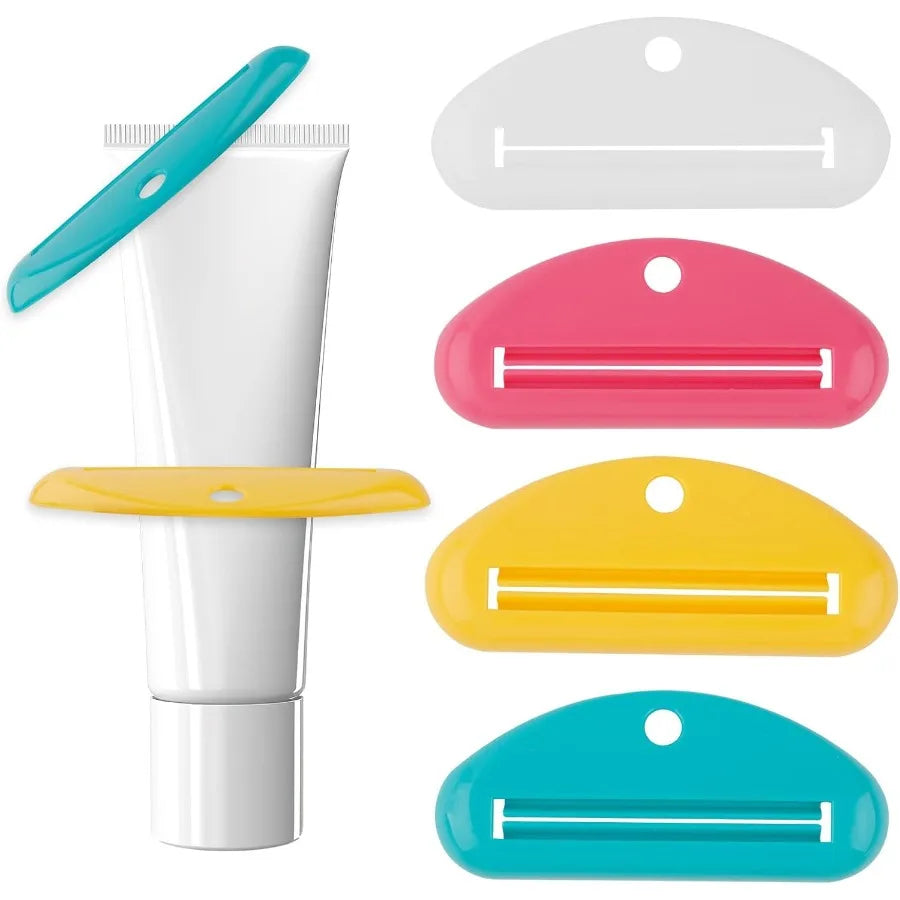 Plastic Toothpaste Squeezer Rollers 8 PCS Tube Clip Holder Tool Assorted Colors for Bathroom & Home