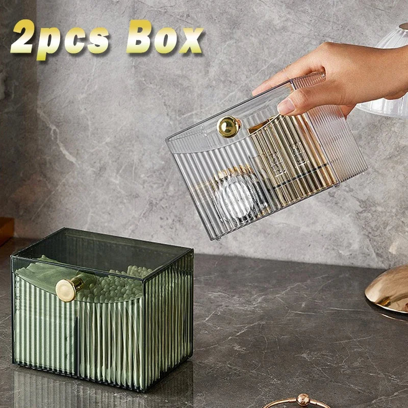 Acrylic Cotton Pad Makeup Jewelry Organizer (Clear)