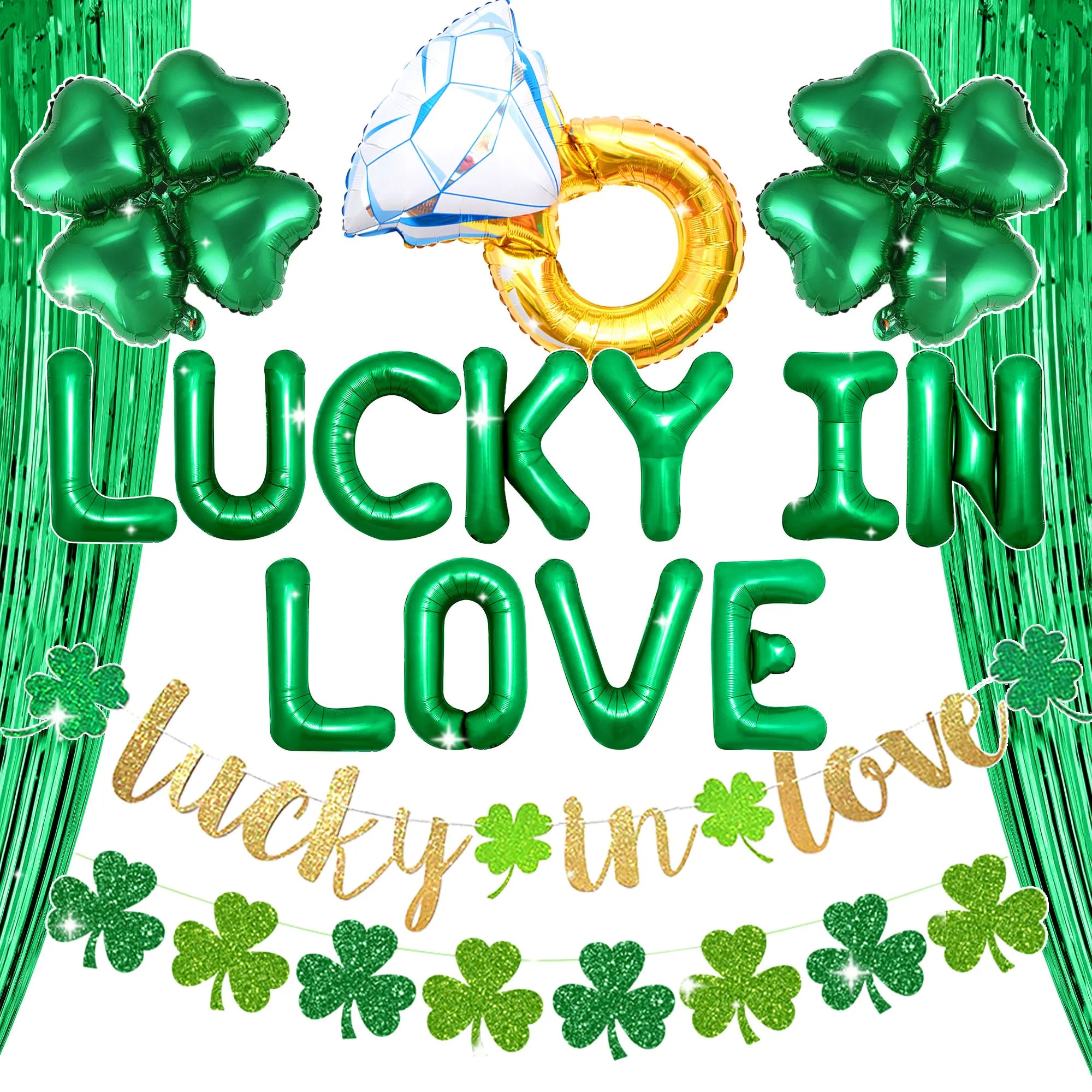 Luxury Lucky In Love St. Patrick's Day Banner Balloons Decor Set