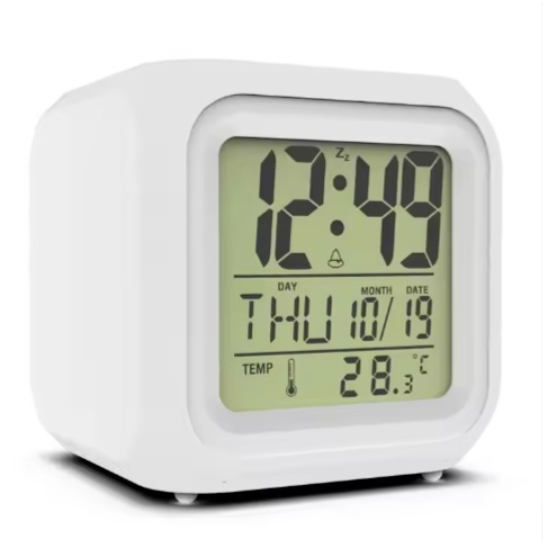 7-Color LED Digital Alarm Clock with Illuminated Display (White)