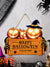 Happy Halloween Wooden Wall Decor Pumpkin with Hat