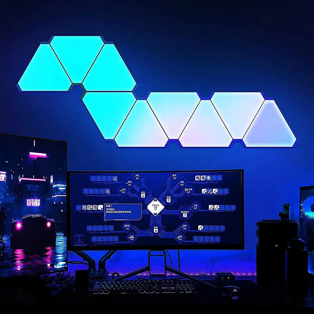 LED Triangular Quantum Lamp 12PCS RGB Wall Lamp