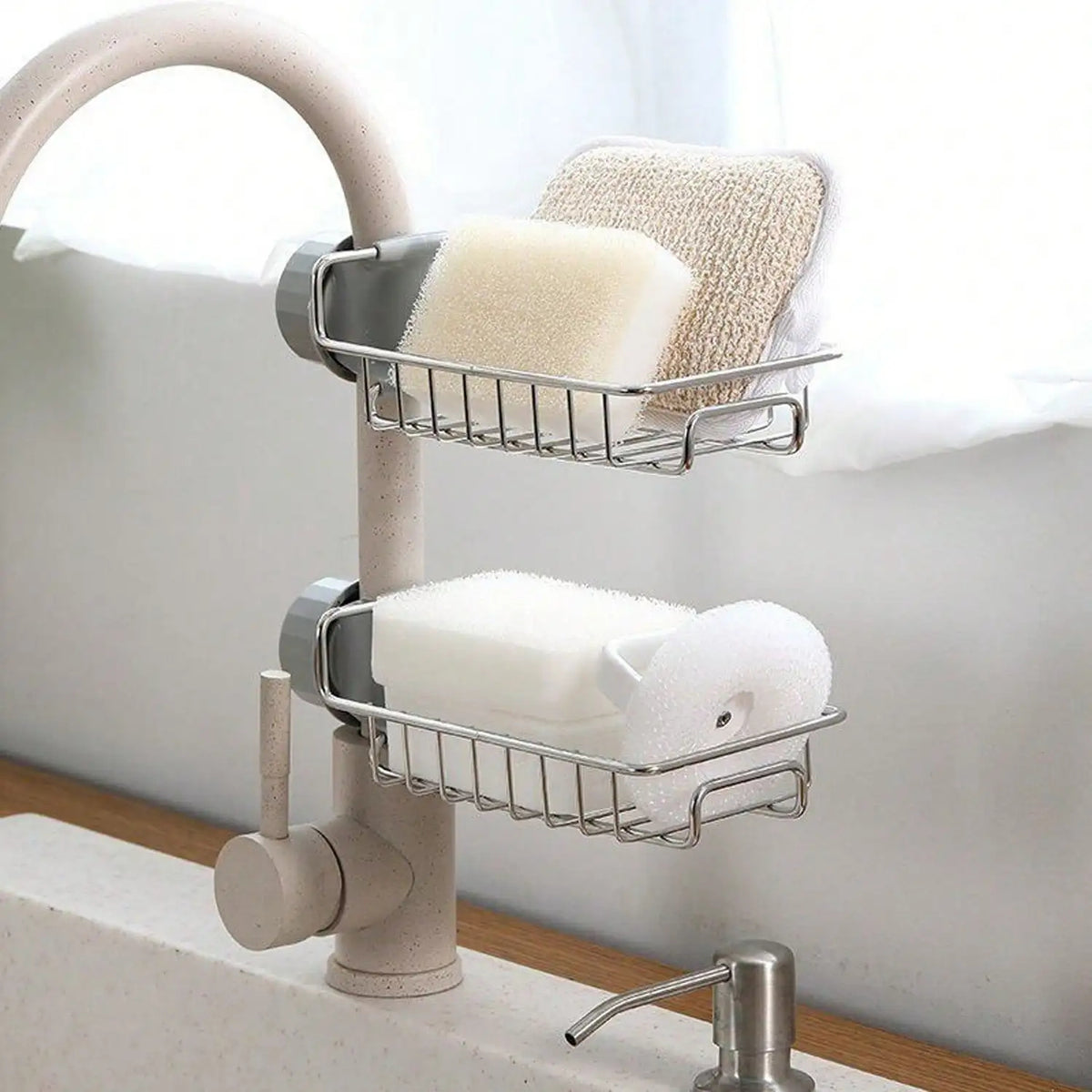 Kitchen Hanging Drain Rack for Dishcloths Brushes