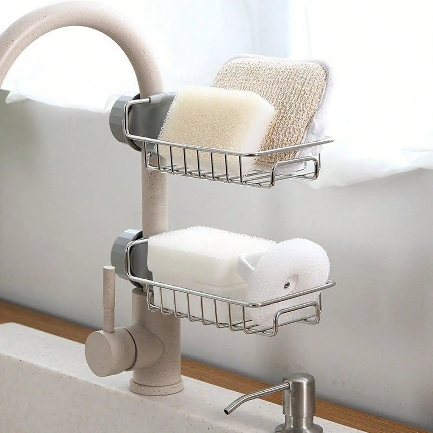 Kitchen Hanging Drain Rack for Dishcloths Brushes