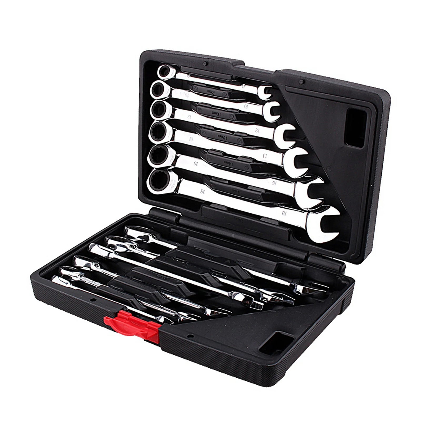 12-Piece Dual-Head Ratchet Wrench Set Tool Kit (8-19mm)