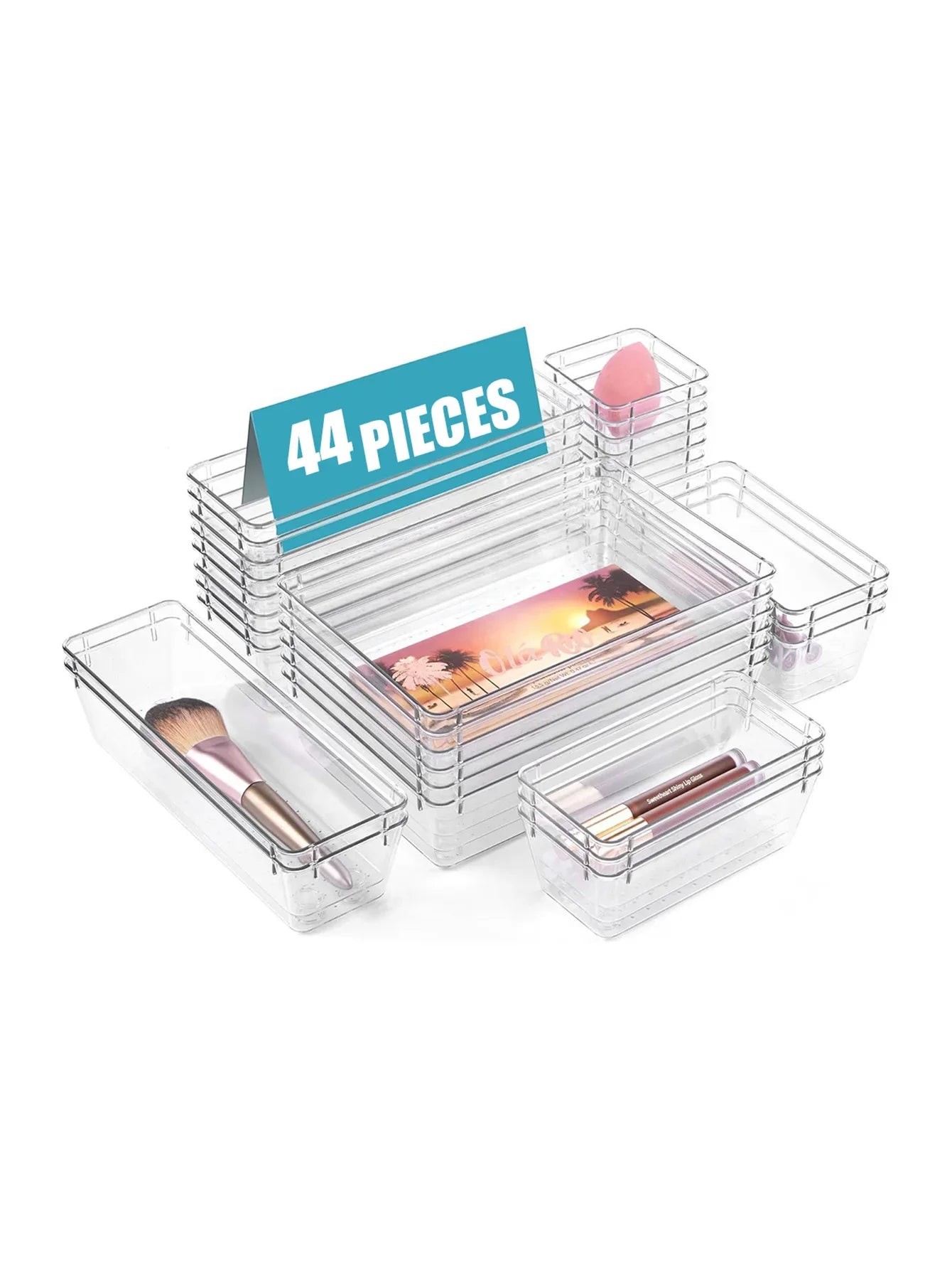 Desk Drawer Dividers Storage Bins 44PCS for Home & Office