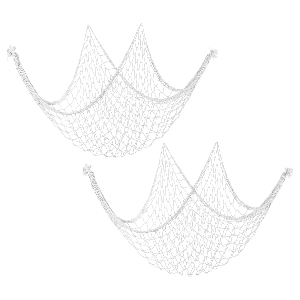 Mediterranean Style Decorative Fishing Nets, 2-Pack (Creamy White)