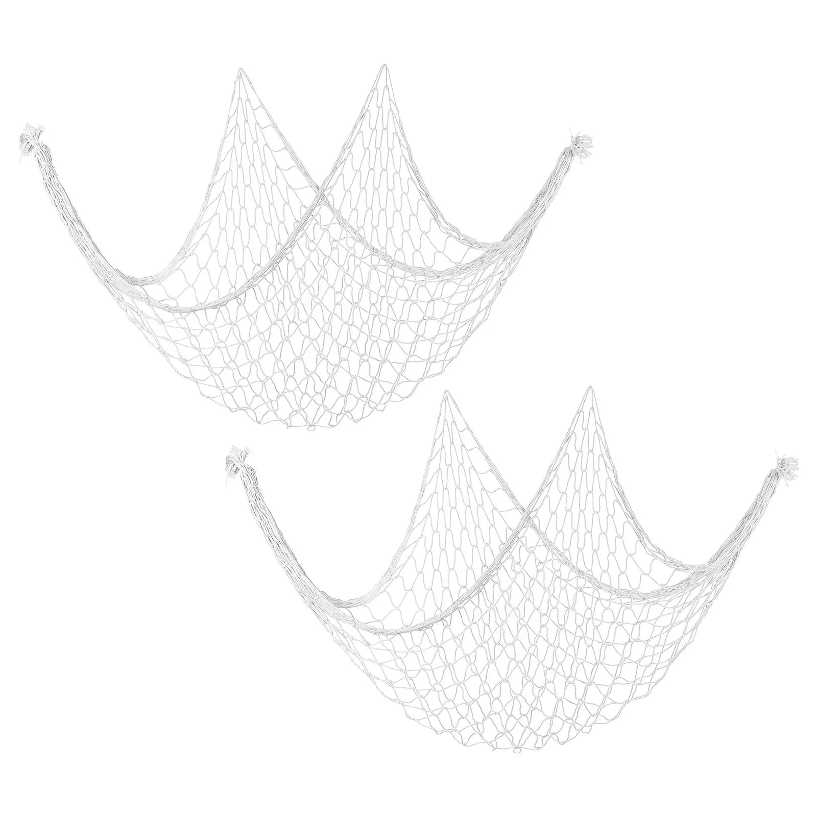 Mediterranean Style Decorative Fishing Nets, 2-Pack (Creamy White)