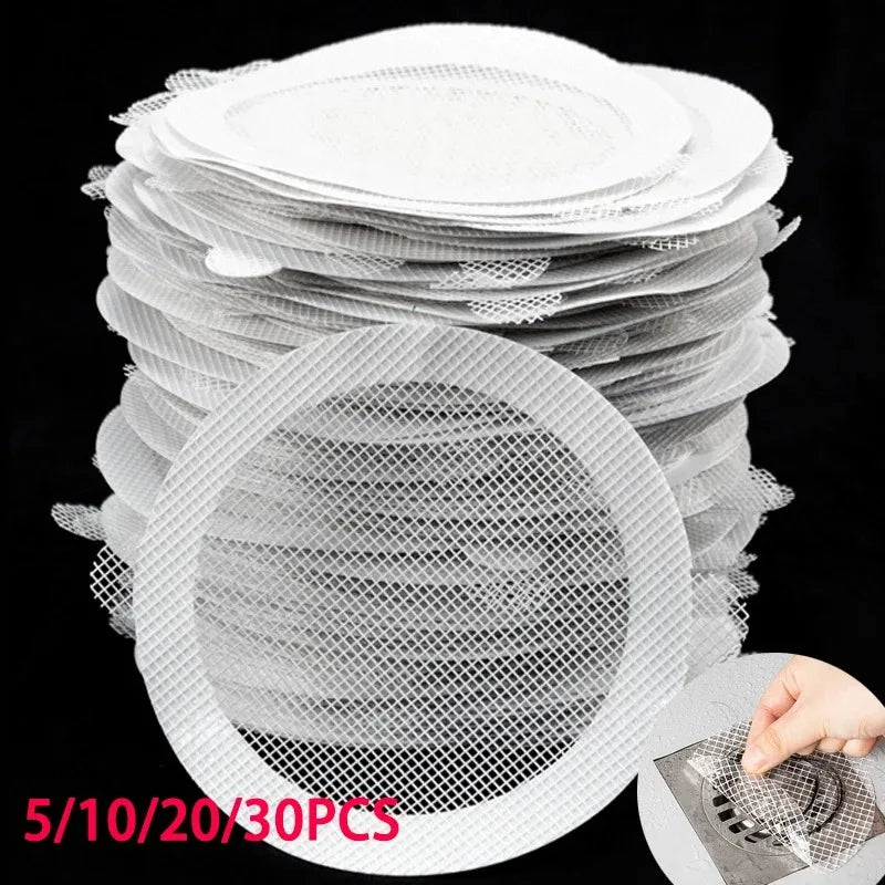 Disposable Hair Catcher Drain Stickers 30PCS Anti-Blocking Floor Drain Mesh