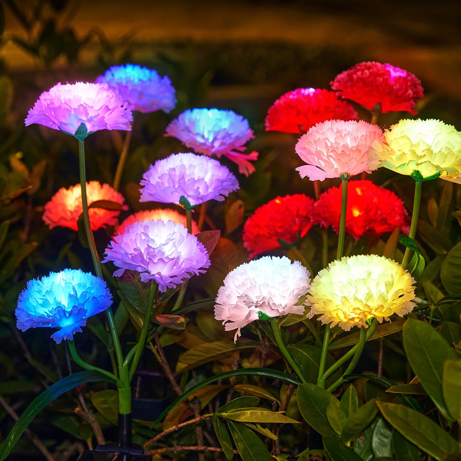 Solar Flowers Lights Outdoor Decor 4 Pack Stake Lights for Patio