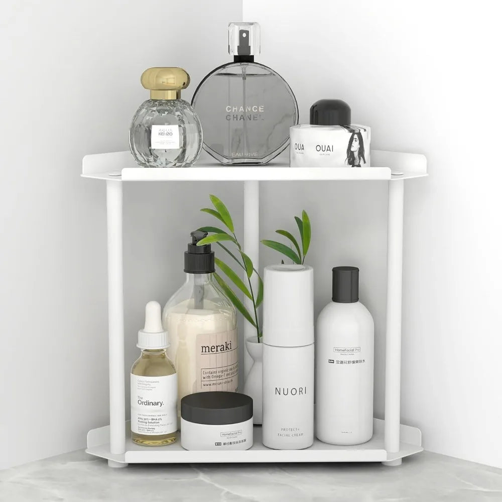 Corner Countertop Organizer Shelf Multi-Purpose Storage Rack for Bathroom