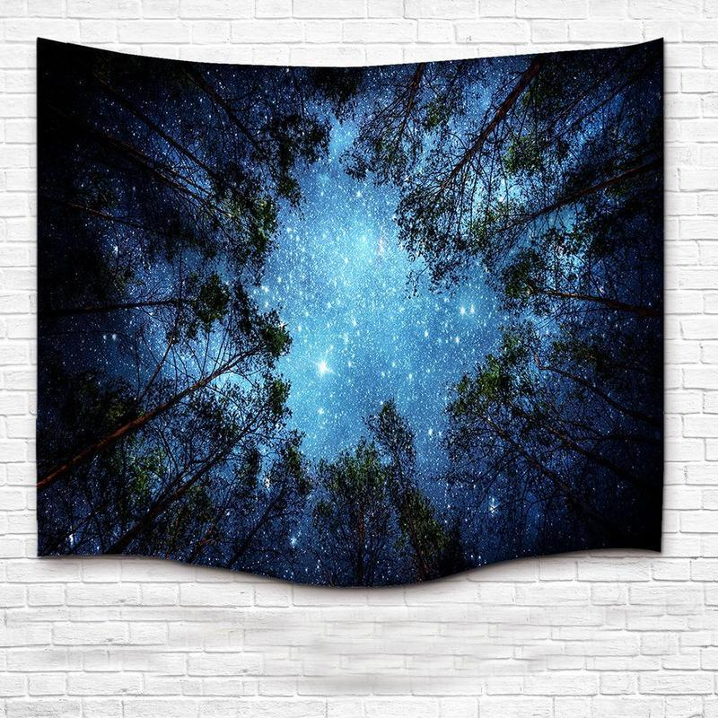 Forest Starry Tapestry Wall Hanging Aesthetic Wall Decor for Home