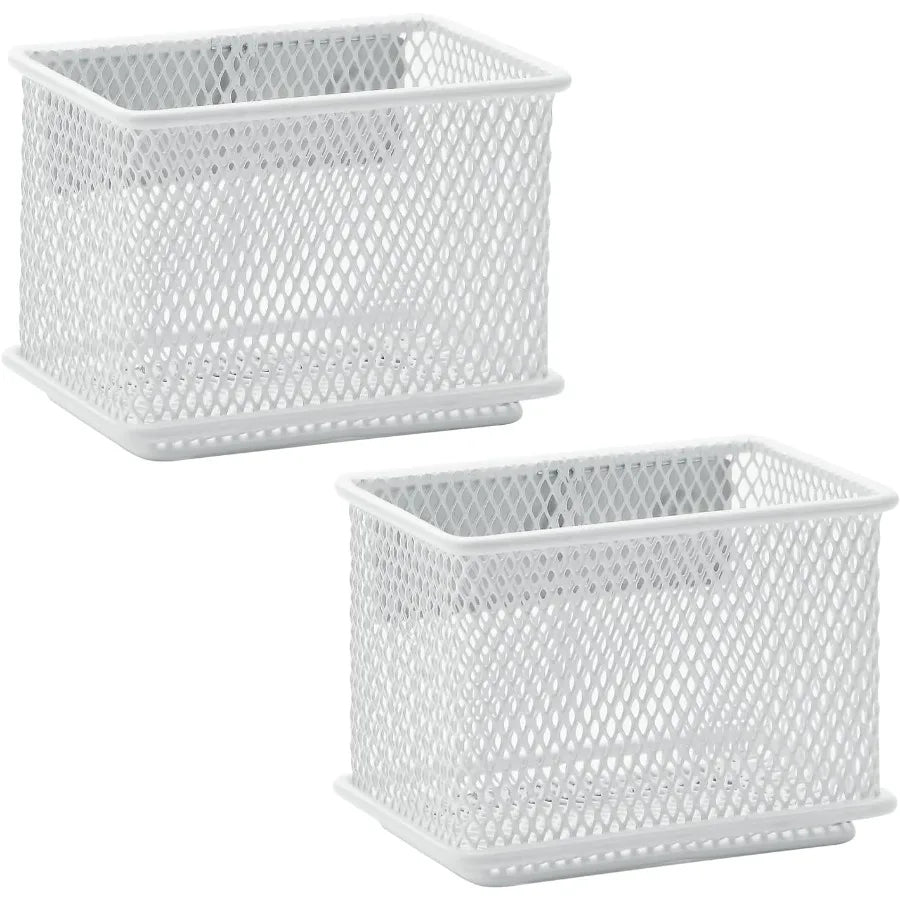 Metal Mesh Magnetic Pen Holder Desk and Locker Organizer (2 Pack)