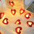 10pcs Valentine's Day Wooden Heart String Lights LED Fairy Lights (Red)