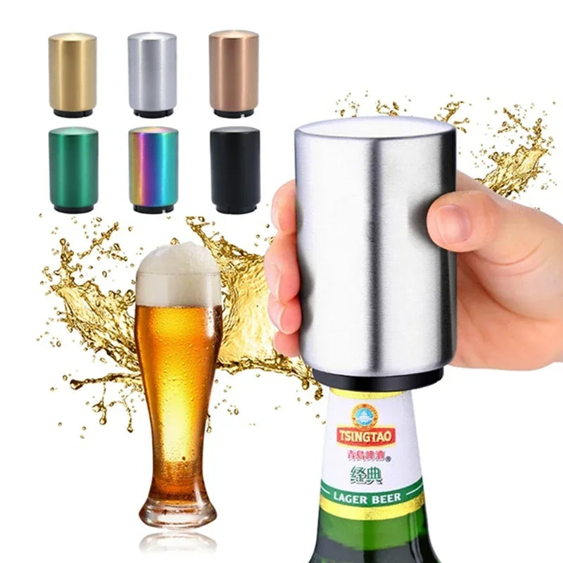 Automatic Magnetic Bottle Opener Kitchen Gadgets (Silver)