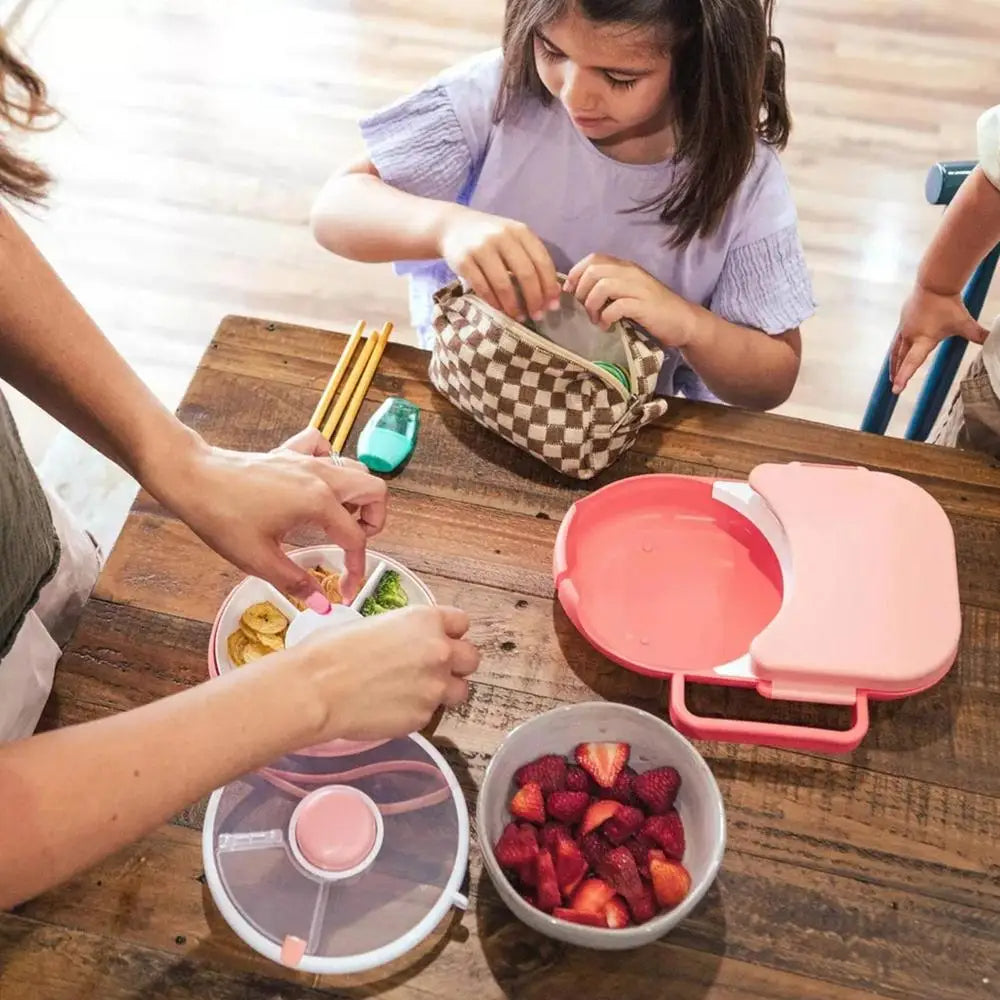 Portable Snack Rotating Lunchbox with 5 Compartments (Green)