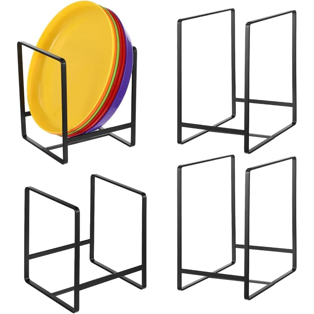Set of 4 Metal Dish Drying Racks Vertical Plate Organizers for Kitchen Cabinets