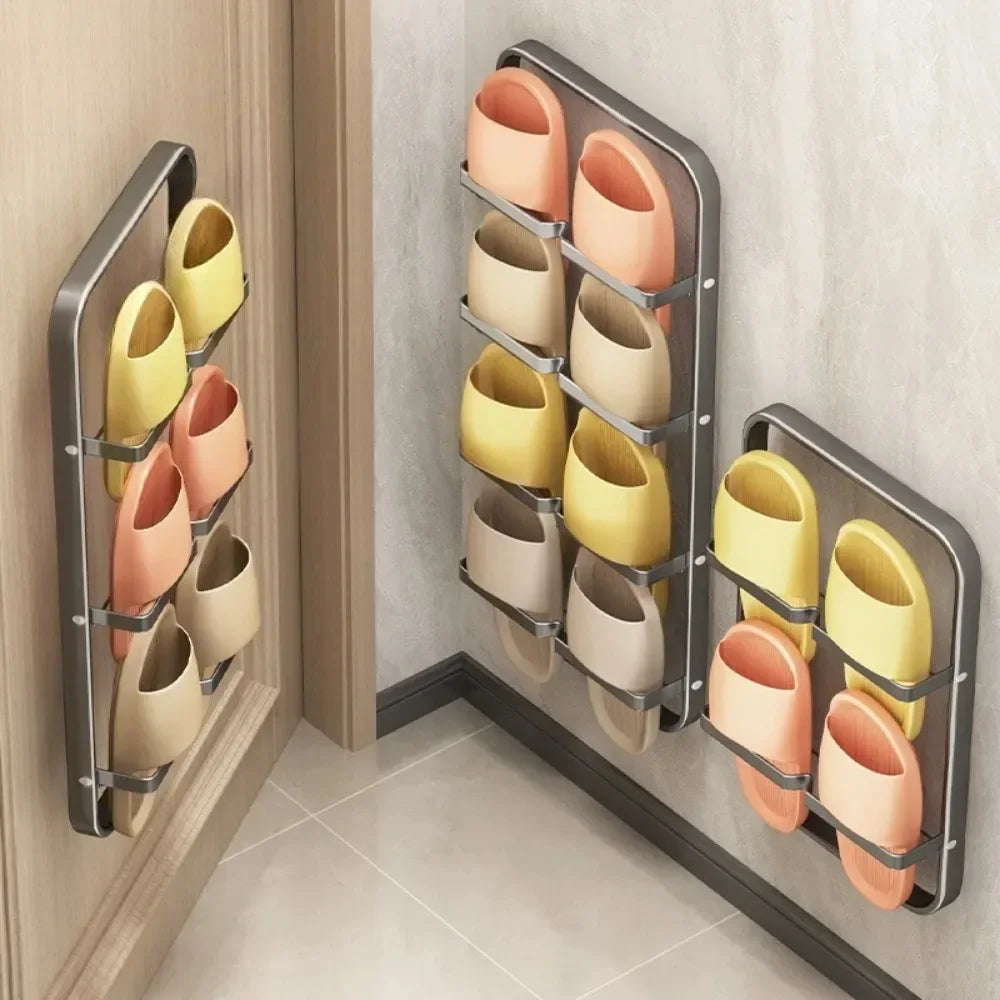 Luxury Hallway Slipper Hanger 3-Floor Foldable Invisible Design