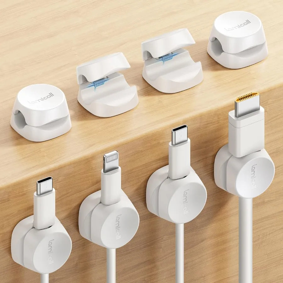 Round Spring Cable Management Clips 8-Pack