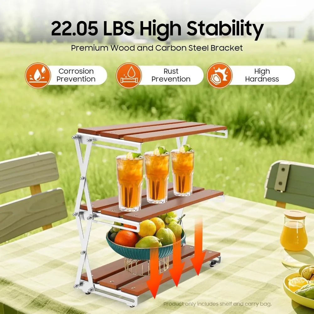 3-Tier Natural Wood Desktop Organizer Shelf