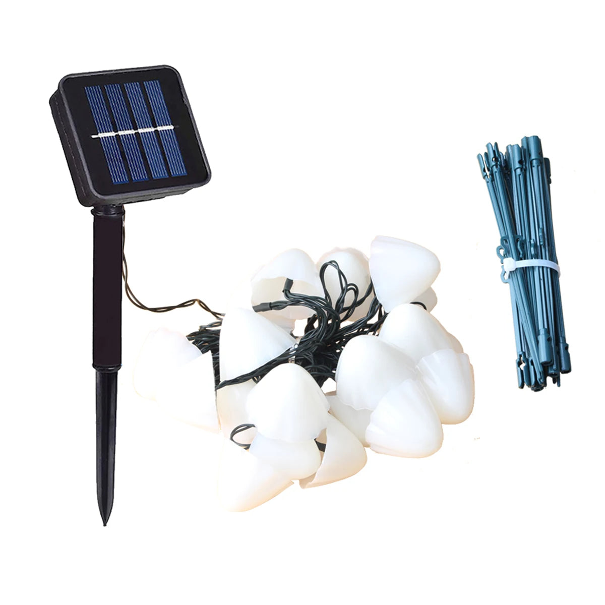 Solar Lights String Mushroom Lawn Fairy Lights LED Solar Lamps Outdoor