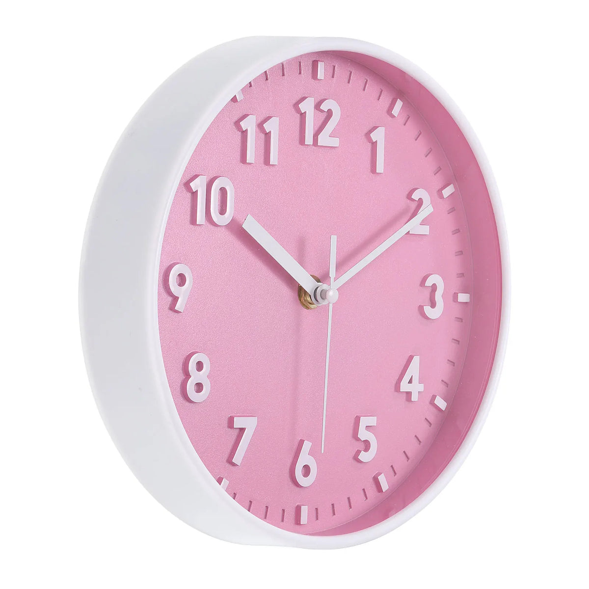 Silent Decorative Clock 8-Inch Battery Operated Clock (Pink)