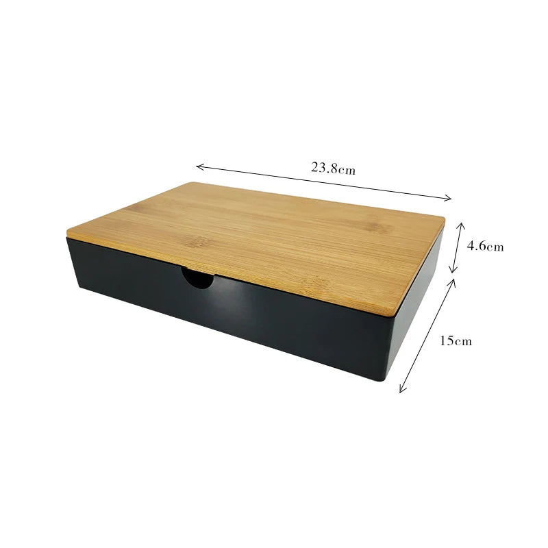 Wooden Japanese Hotel Toiletries Box Storage Box Tray (Black)