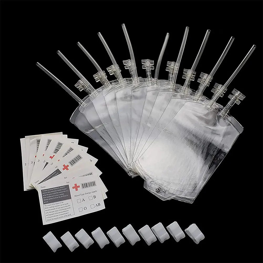 10-Pack Halloween Blood Bags for Party Supplies