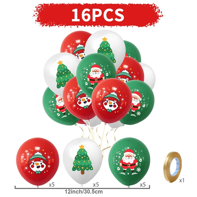 12 Inches Christmas Balloon 16PCS Christmas Decoration for Home 2024