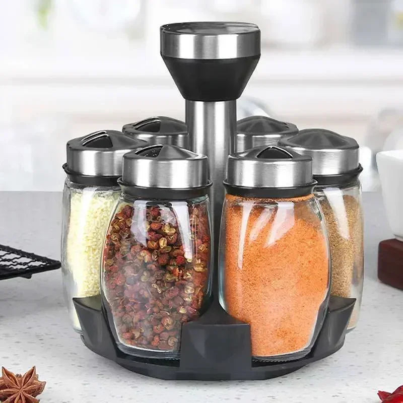 Elegant Salt &amp; Pepper Shaker Set Glass Spice Jar Seasoning Set