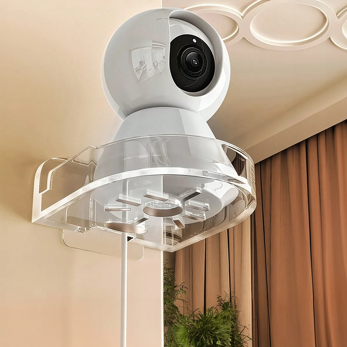 Universal Non Drilling Wall Mount CCTV Camera Holder (Clear)