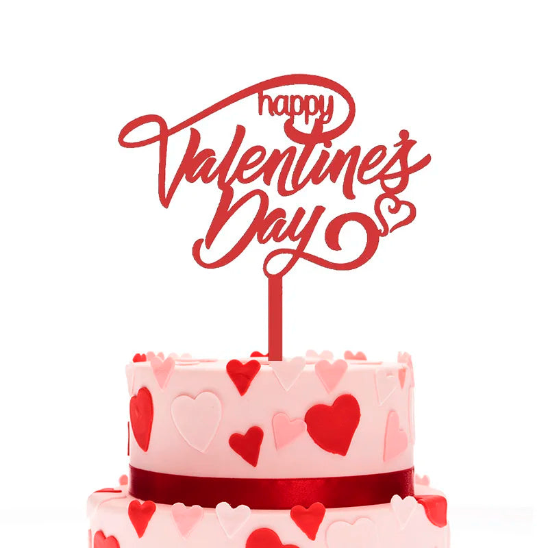 Cake Topper Acrylic Red Love for Valentine's Day